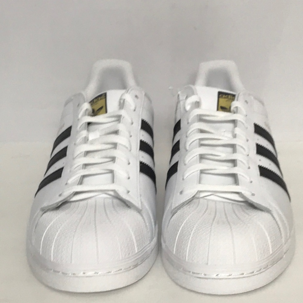 NEW Adidas Superstar White Black Stripes Sneakers - Picture 6 of 8
